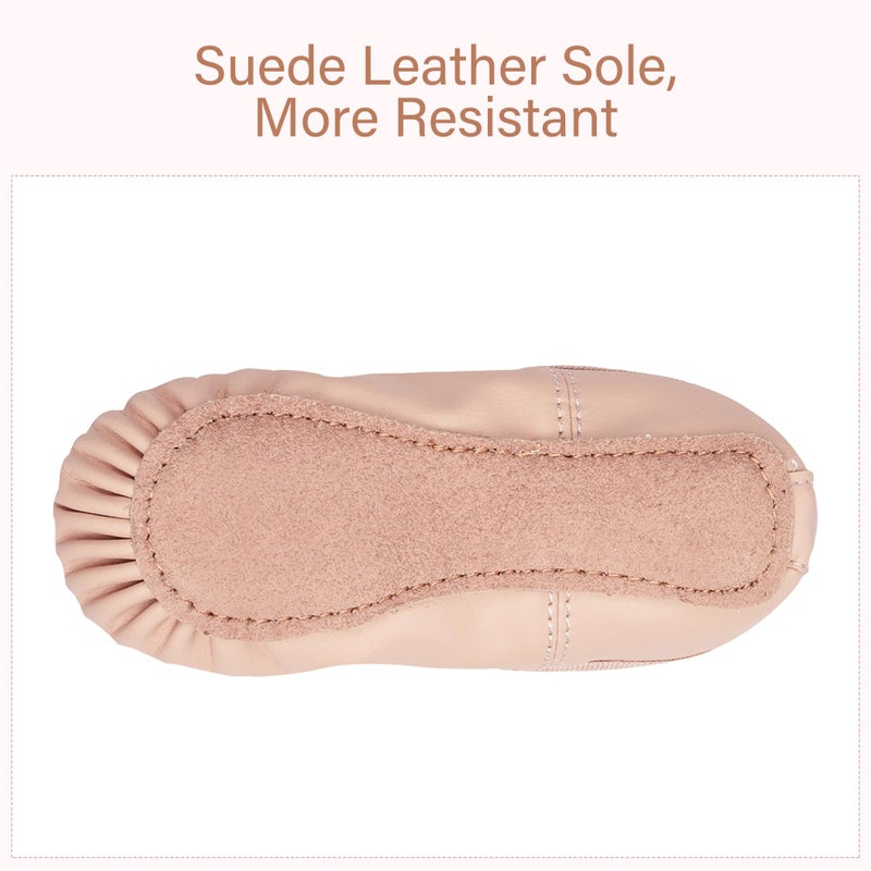 Stelle Ballet Shoes for Girls Toddler Ballet Slippers Soft Leather Boys Dance Shoes for Toddler/Little Kid/Big Kid(Ballet Pink (with Lace), 11ML) - Image 5